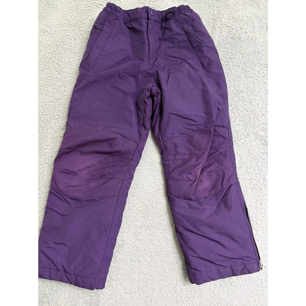 Lands End Squall Snow Pants Girls Size 5 Purple Ski Winter Cold Gear Double Knee
